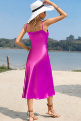 Zendaya Spaghetti Strap Satin Midi Dress