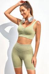Lyric Ruched Wide Strap Sports Top
