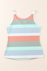 Zahra Striped Notched Neck Tank