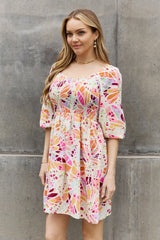 Cecelia Full Size Floral Print Mini Dress