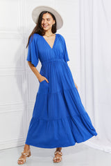 Abigail Flare Sleeve Tiered Maxi Dress